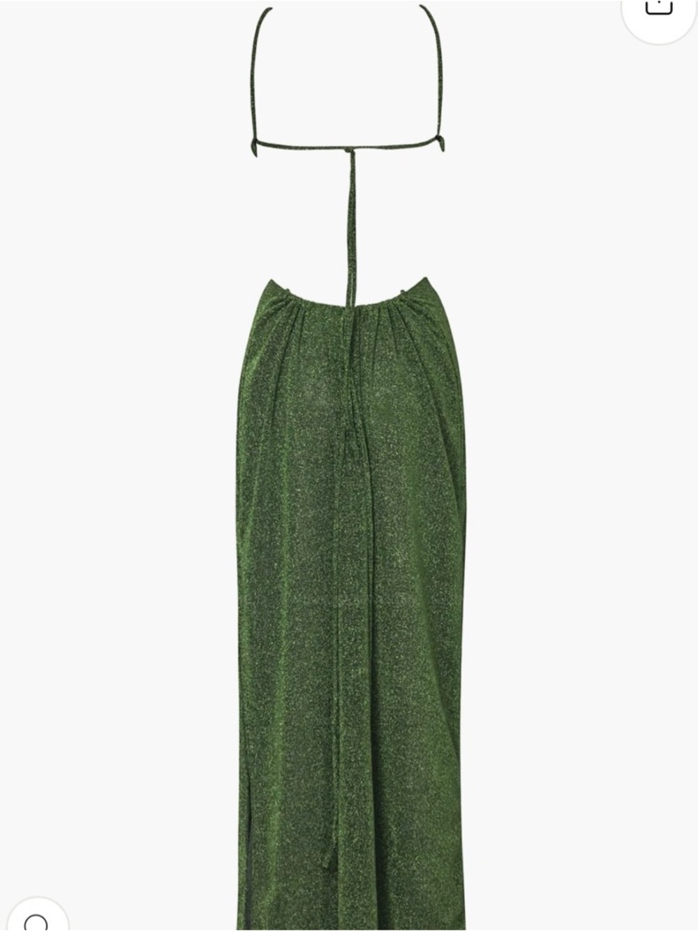 Baobab Collection Metallic Olive Green Halter Cutout Maxi Dress - Picture 3 of 4